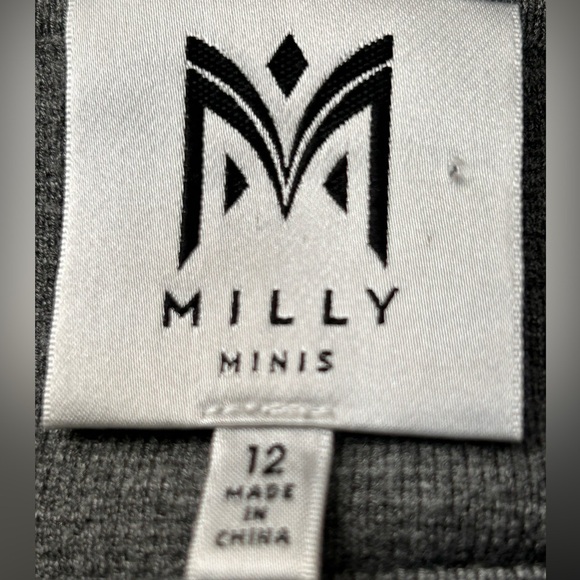 Milly Minis Girls Grey Drop Waist Mini Sweater Dress, size 12 - Picture 6 of 8